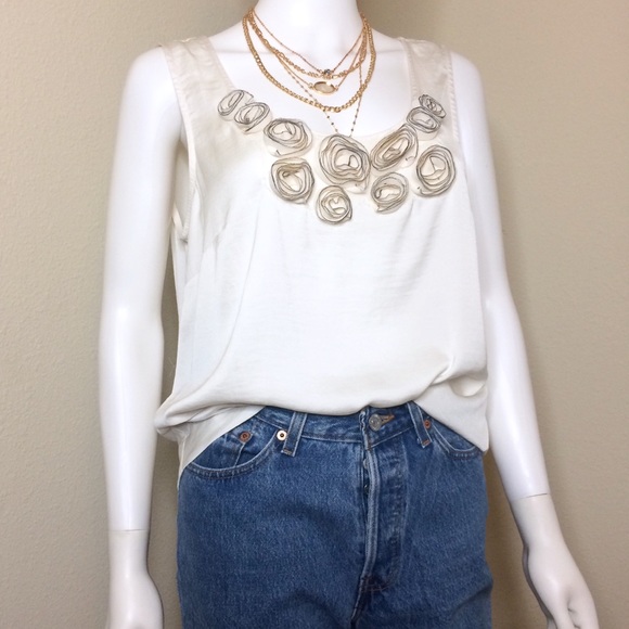 Loft blouse camisole sleeveless top chiffon cami - Picture 6 of 8